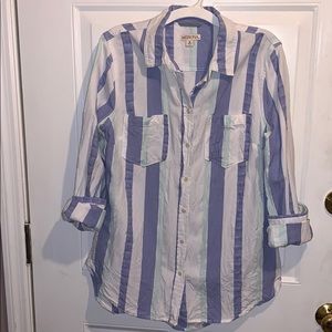 Long sleeved striped button up